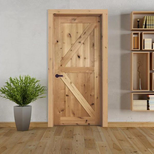 Solid wood soundproof door in the middle of a room