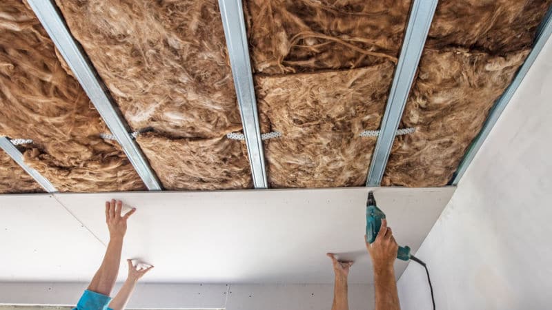 Soundproofing a Ceiling with Drywall and Acoustic insulation