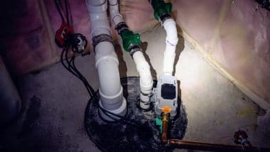 Close up of Basement Sump Pump System