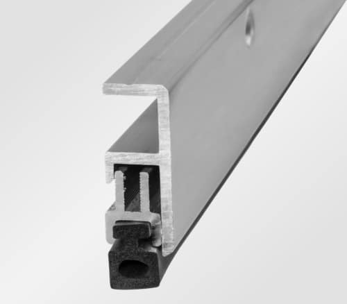 Cross section view of an automatic door bottom noise stopper